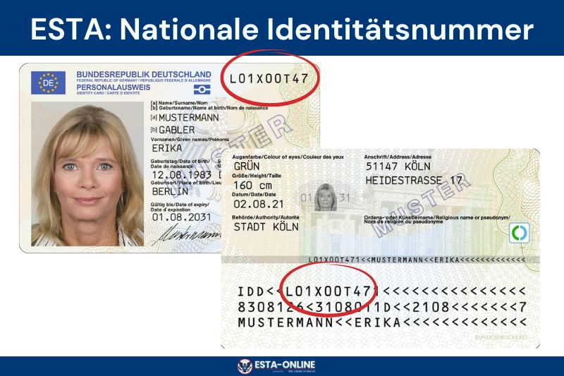 Seriennummer auf einem deutschen Personalausweis